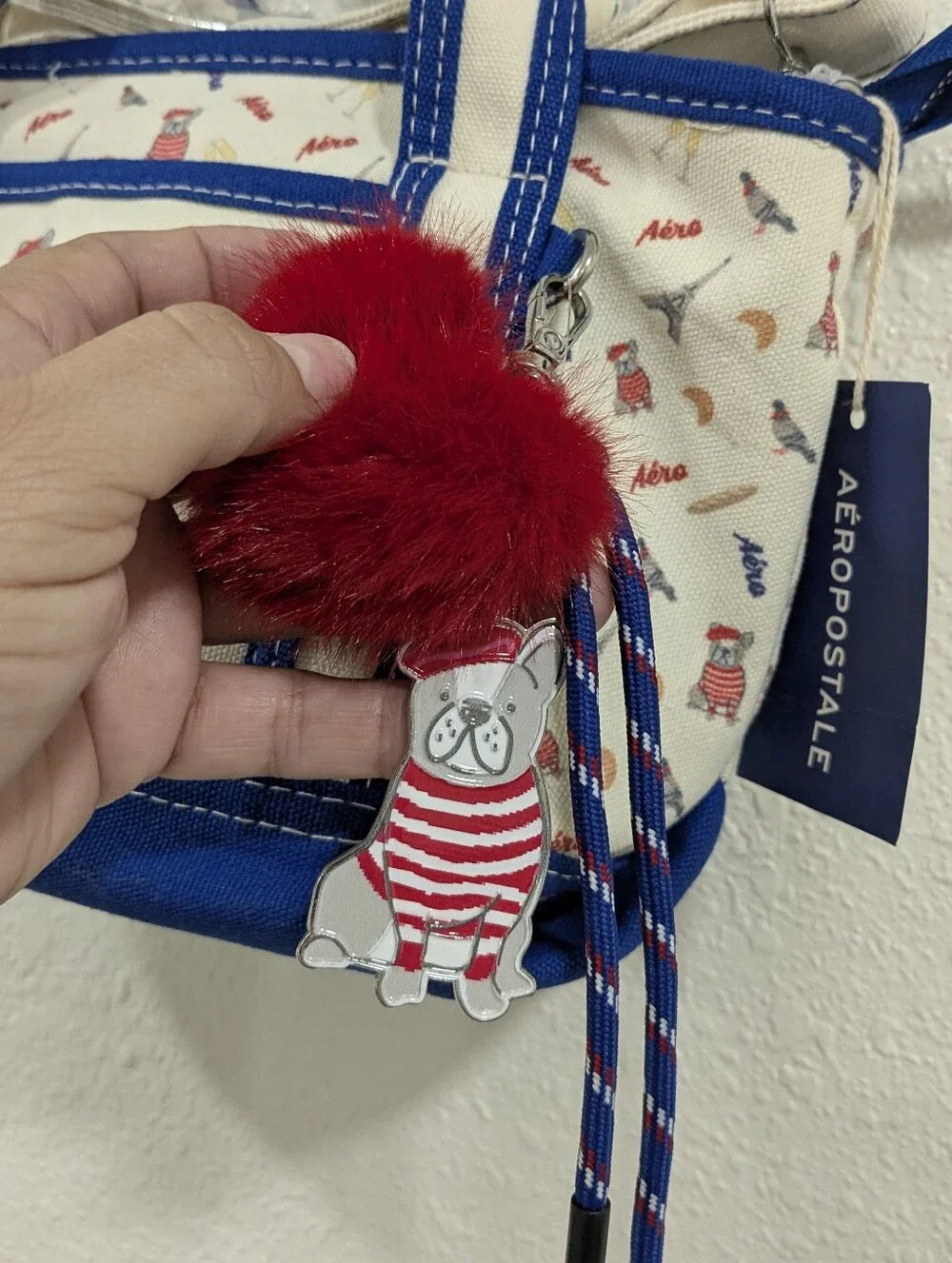 Aeropostale! Tic Toc French Bulldog Mini Tote